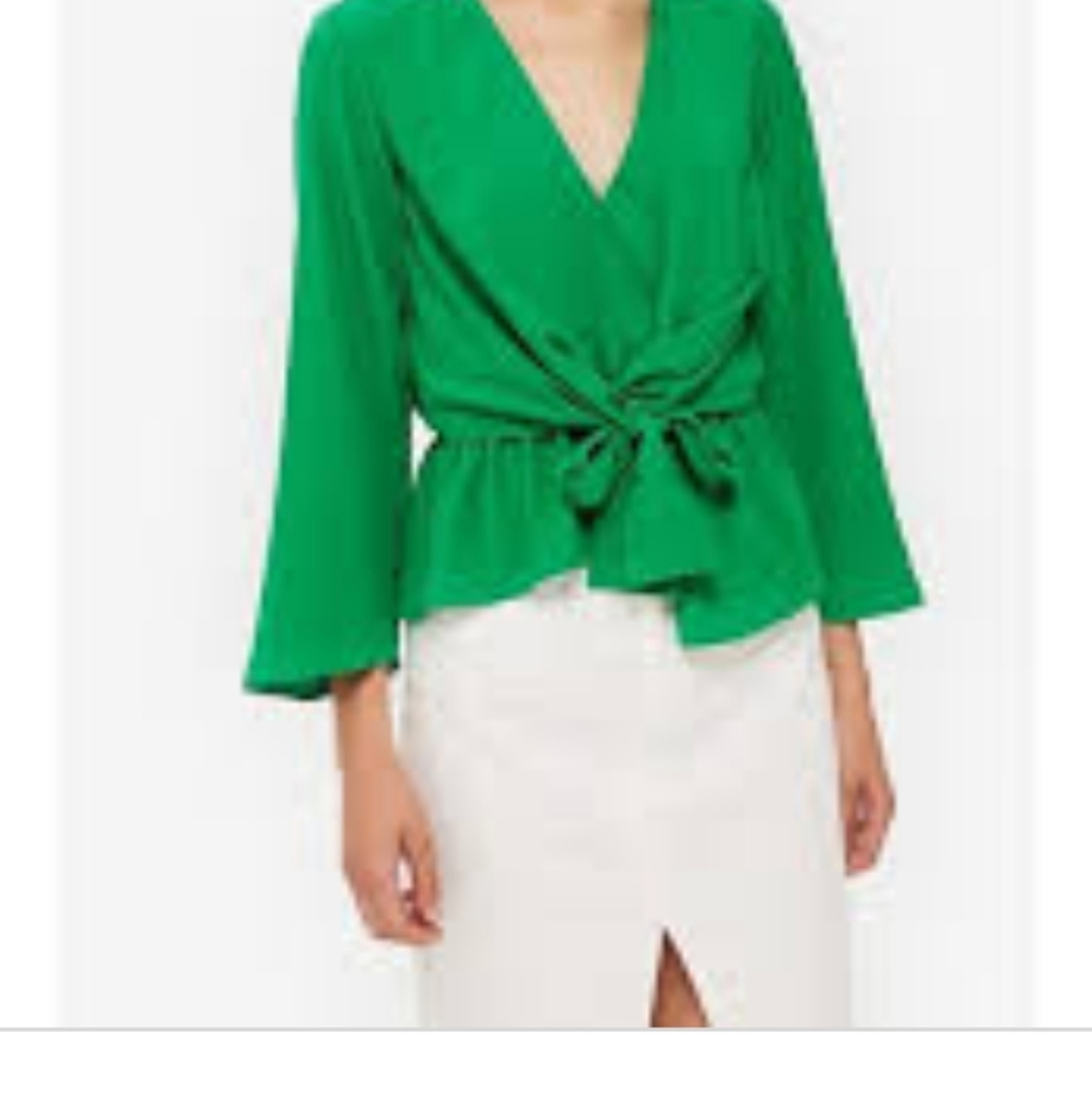Top Shelf tie in front long sleeve Top